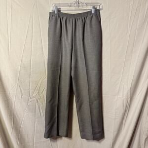 Alfred Dunner Grey Pull on Wide Leg Dress Pants Size 10